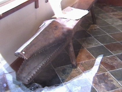 Crocodile Bench near the Entrance