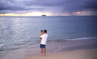 Kevin and Riley ponder the sea